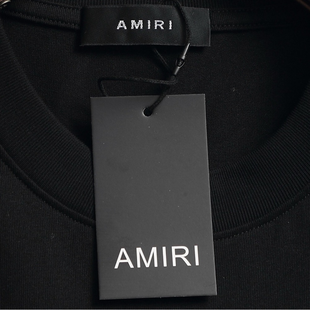 AMIRI Black Tee with White Graphic Logo - Picture 9 of 9